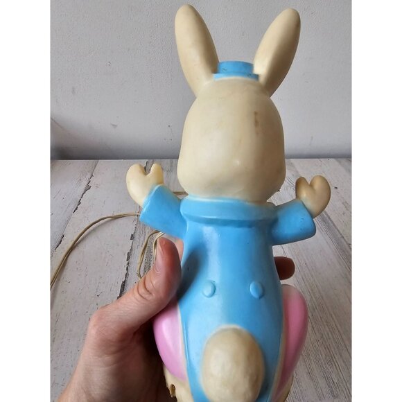 Nan-san Easter Bunny rabbit blow mold light up RARE mini tabletop vintage spring - Picture 4 of 8